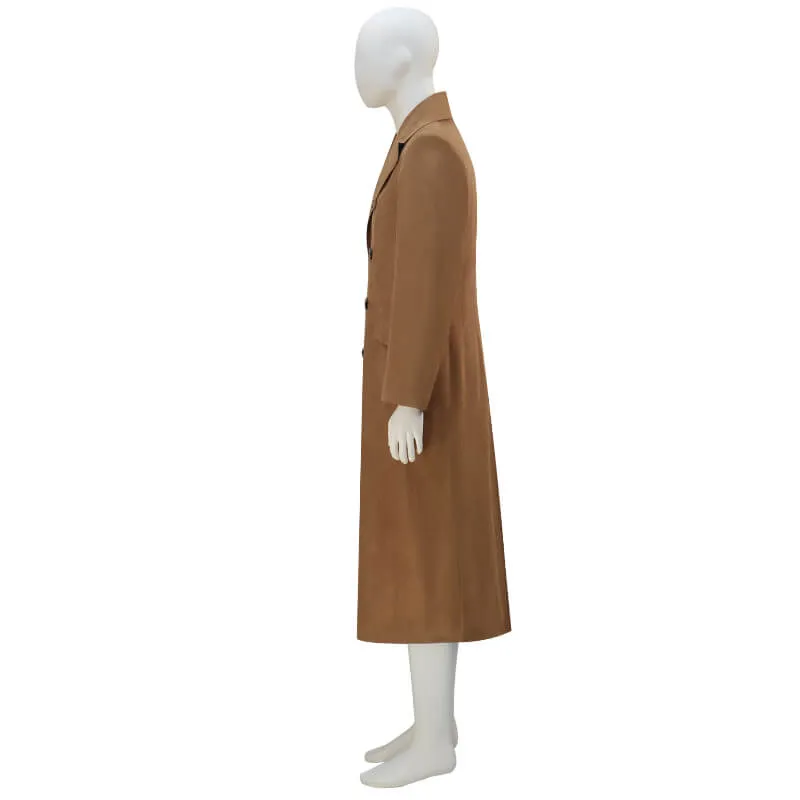 10th Doctor Suede Trench Coat Doctor Who Tenth Doctor Coat Cosplay Costume BEcostume