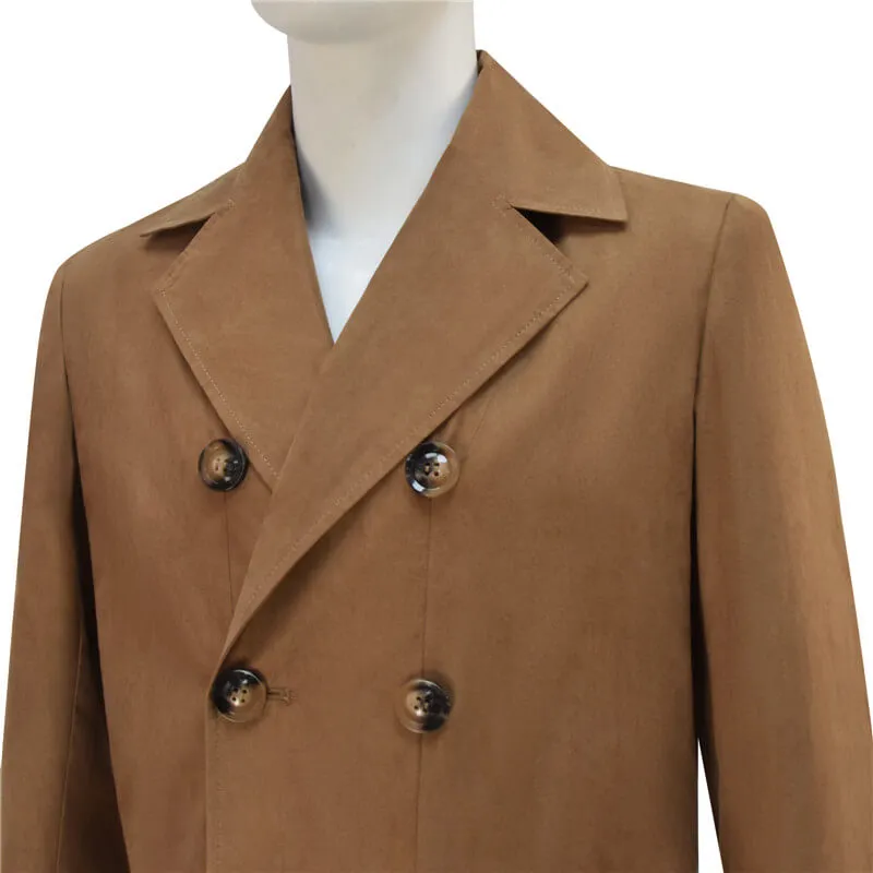 10th Doctor Suede Trench Coat Doctor Who Tenth Doctor Coat Cosplay Costume BEcostume