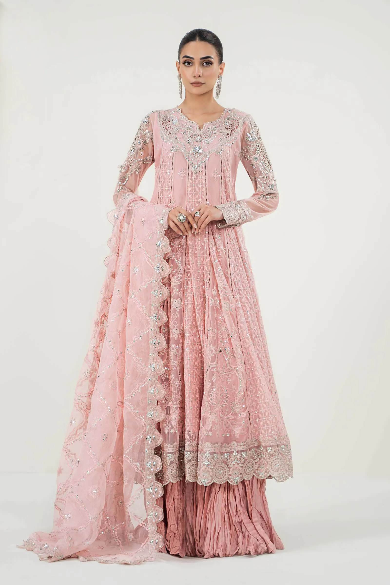 3 Piece Embroidered Net Suit | SF-PF24-03