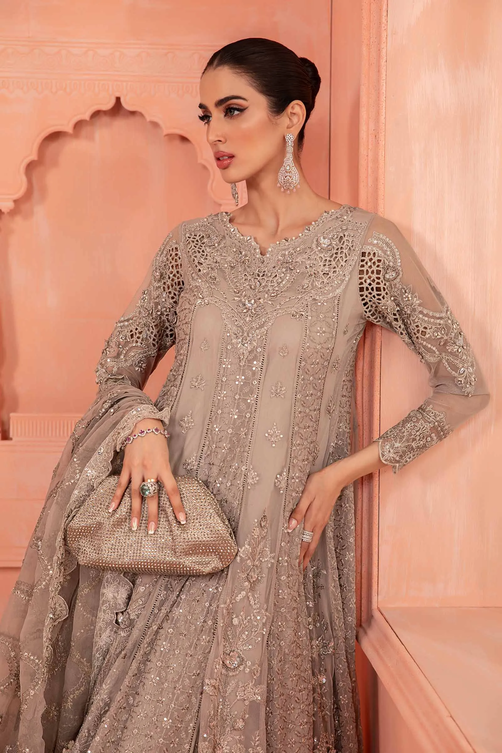 3 Piece Embroidered Net Suit | SF-PF24-03