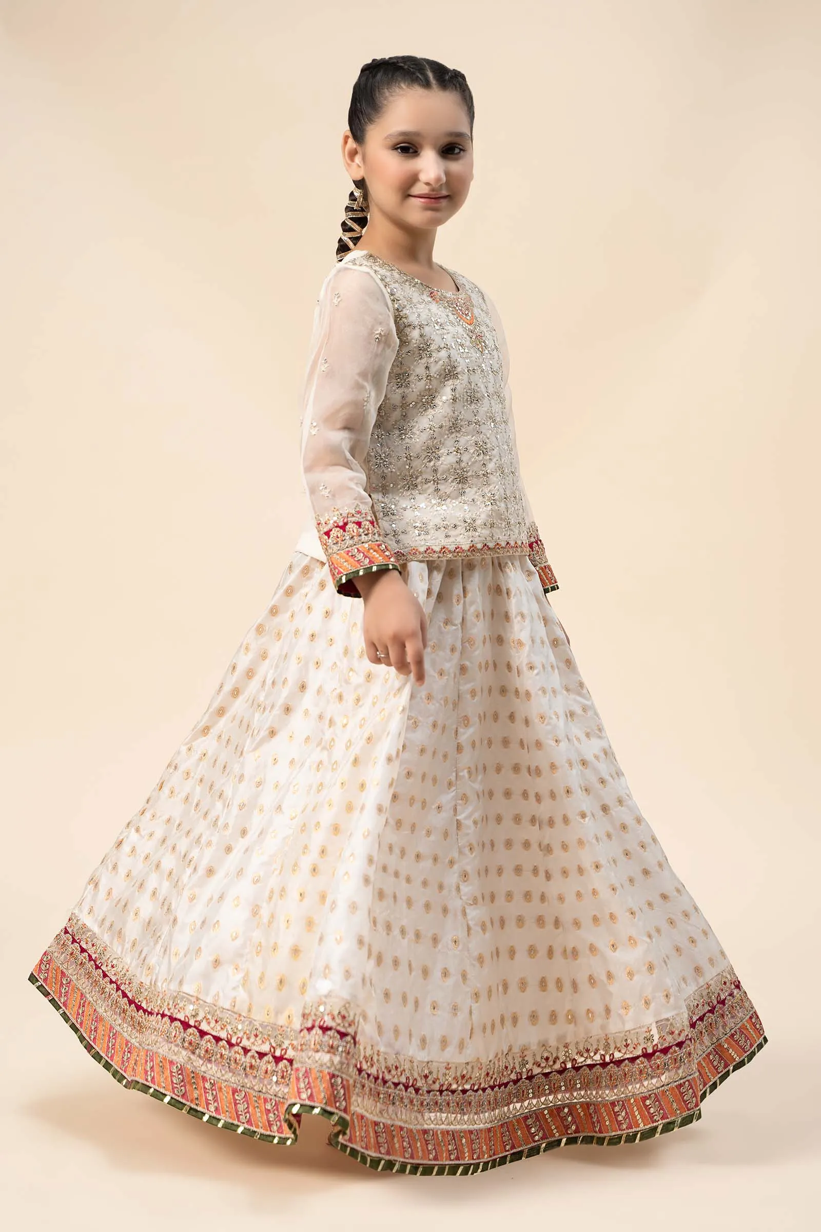 3 Piece Embroidered Organza Suit | MKS-W24-05