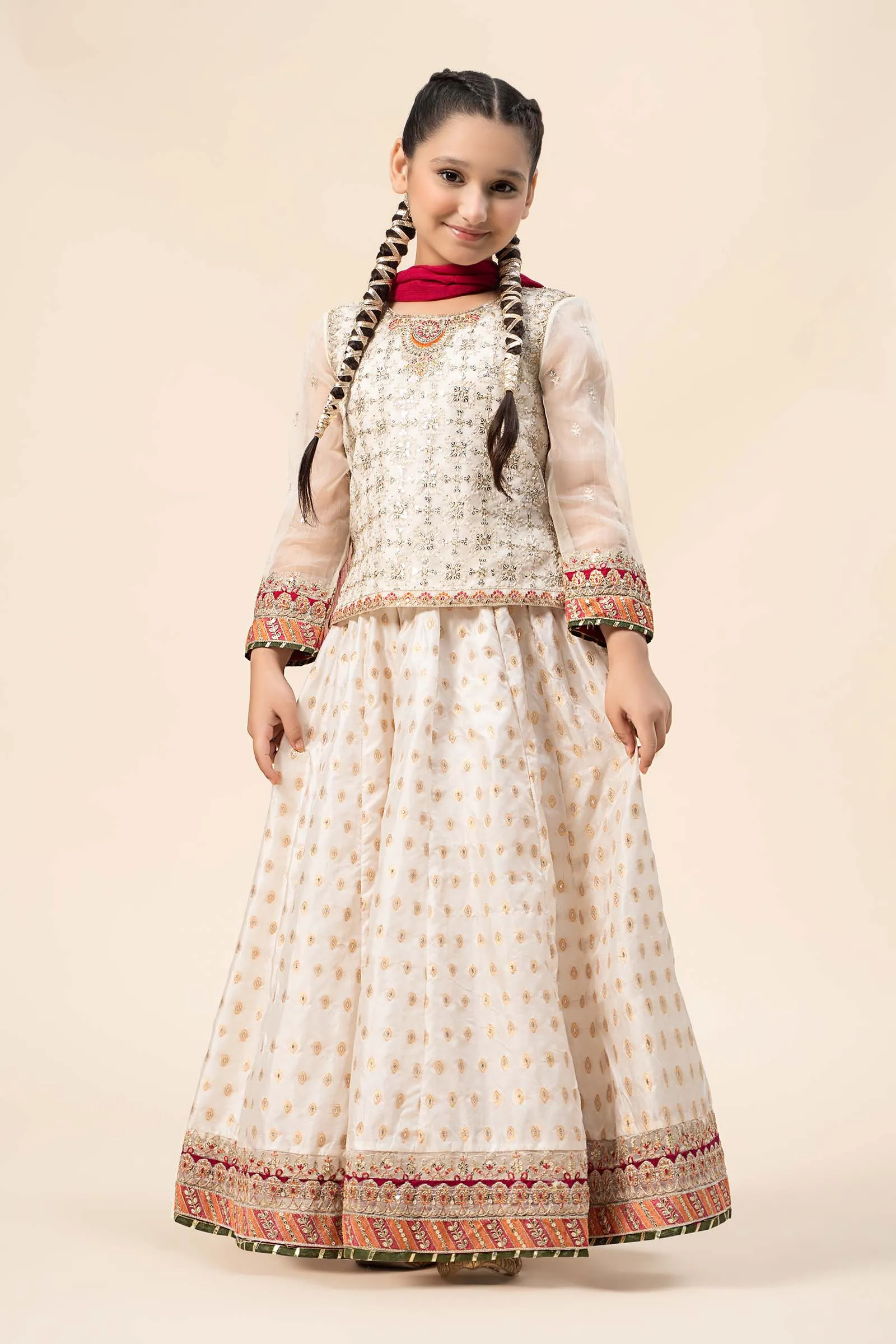 3 Piece Embroidered Organza Suit | MKS-W24-05