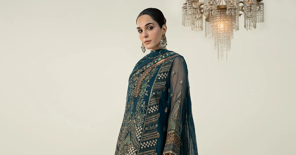 3 Piece Embroidered Organza Suit | SF-W24-18