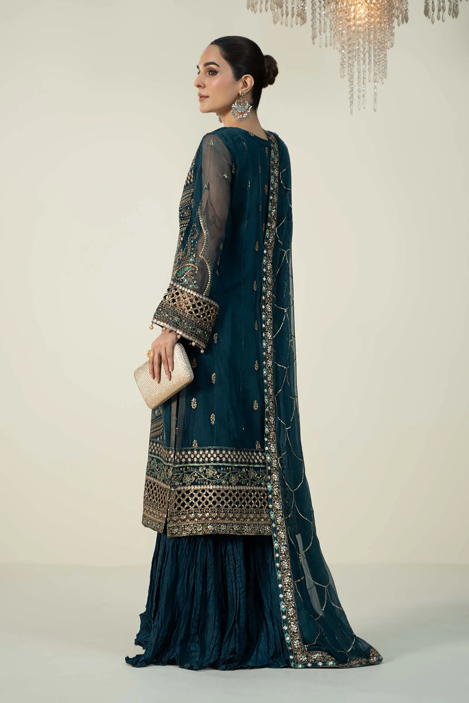 3 Piece Embroidered Organza Suit | SF-W24-18