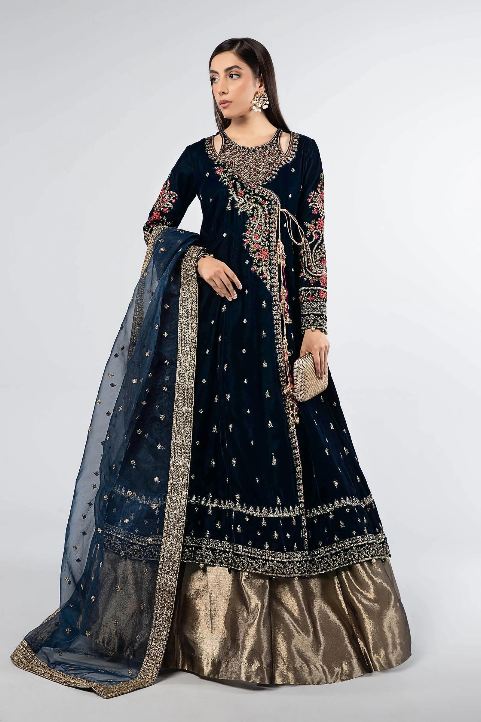 3 Piece Embroidered Velvet Suit | SF-W24-02