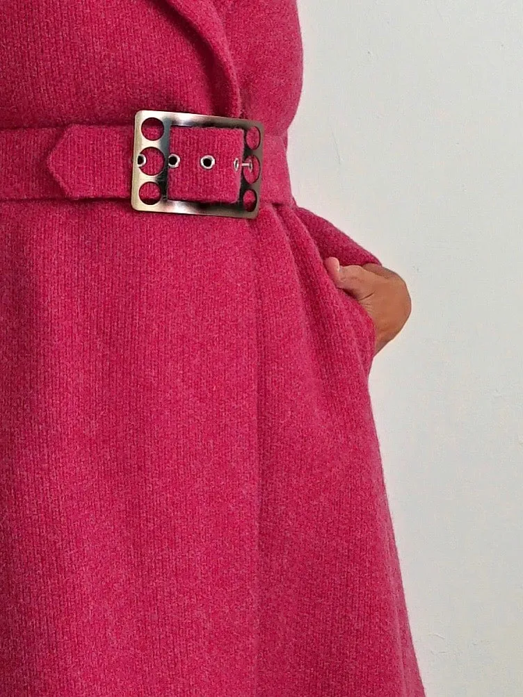 60's Raspberry Wool Coat