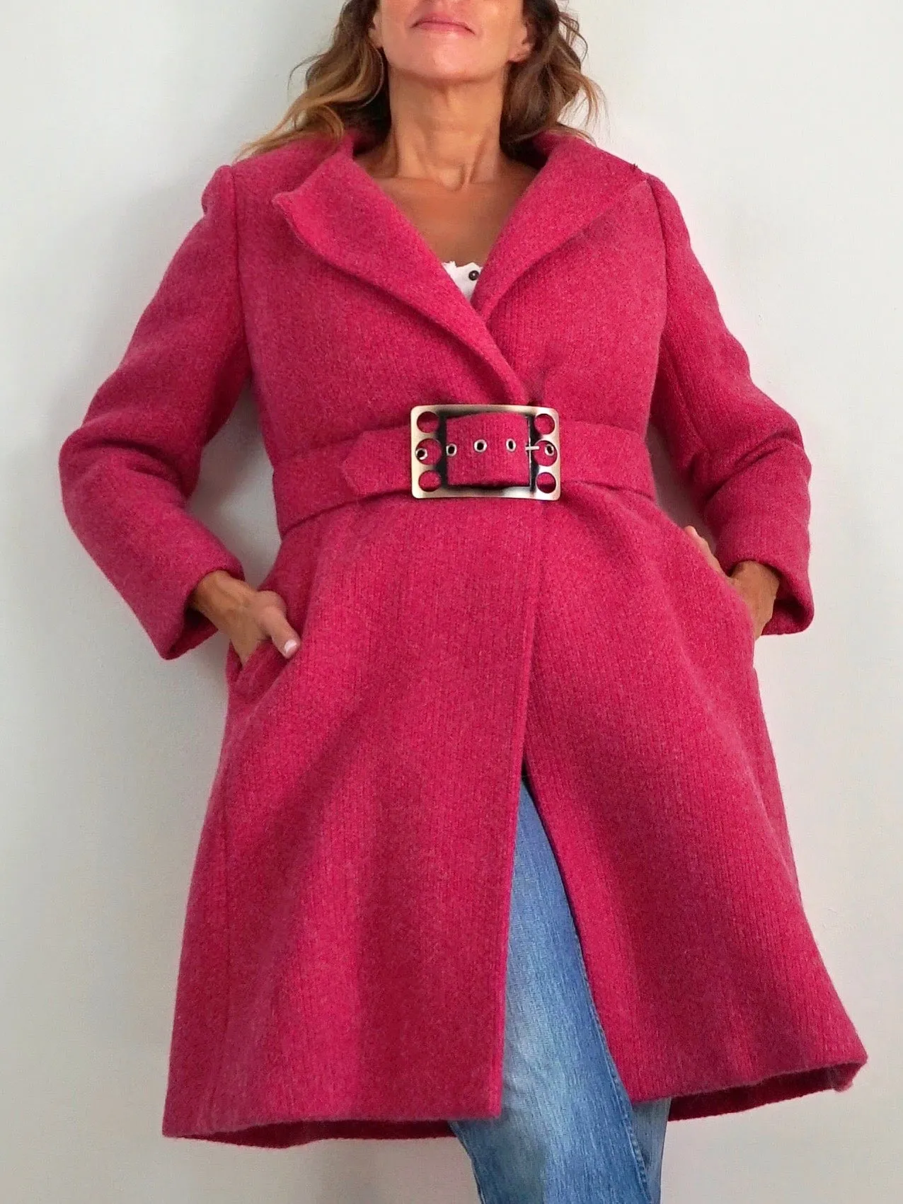 60's Raspberry Wool Coat