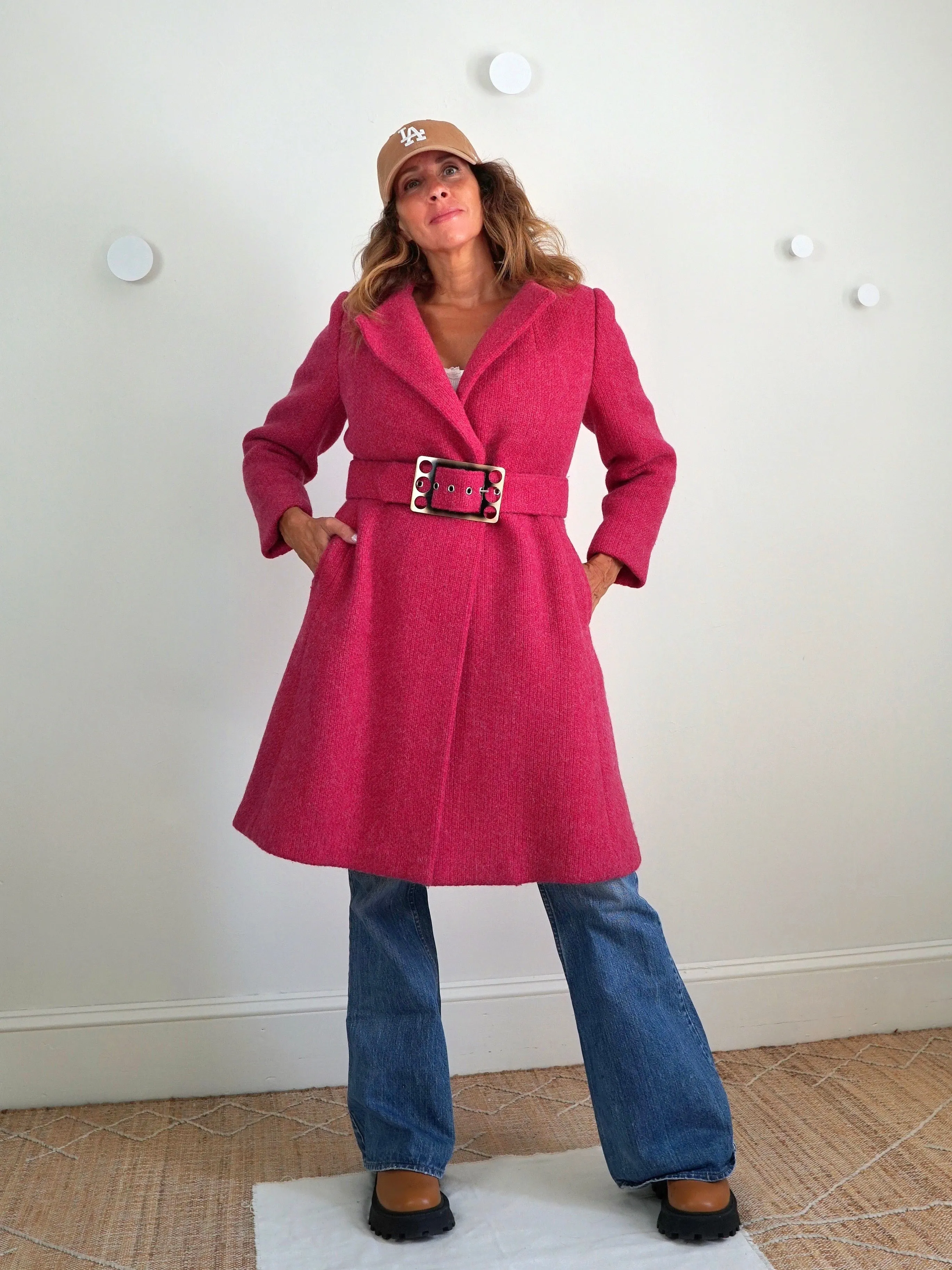 60's Raspberry Wool Coat