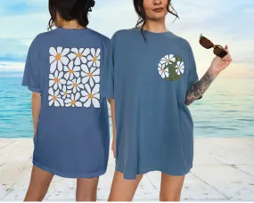 Abstract Daisies Comfort Colors® Shirt, Women's Summer T-Shirt, Garment Dyed, Boho, Retro Design Tee