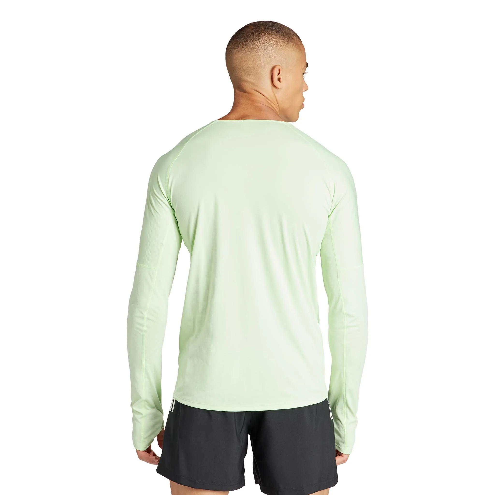 adidas | Men's Adizero Running Long Sleeve Top - Semi Green Spark/Aurora Black