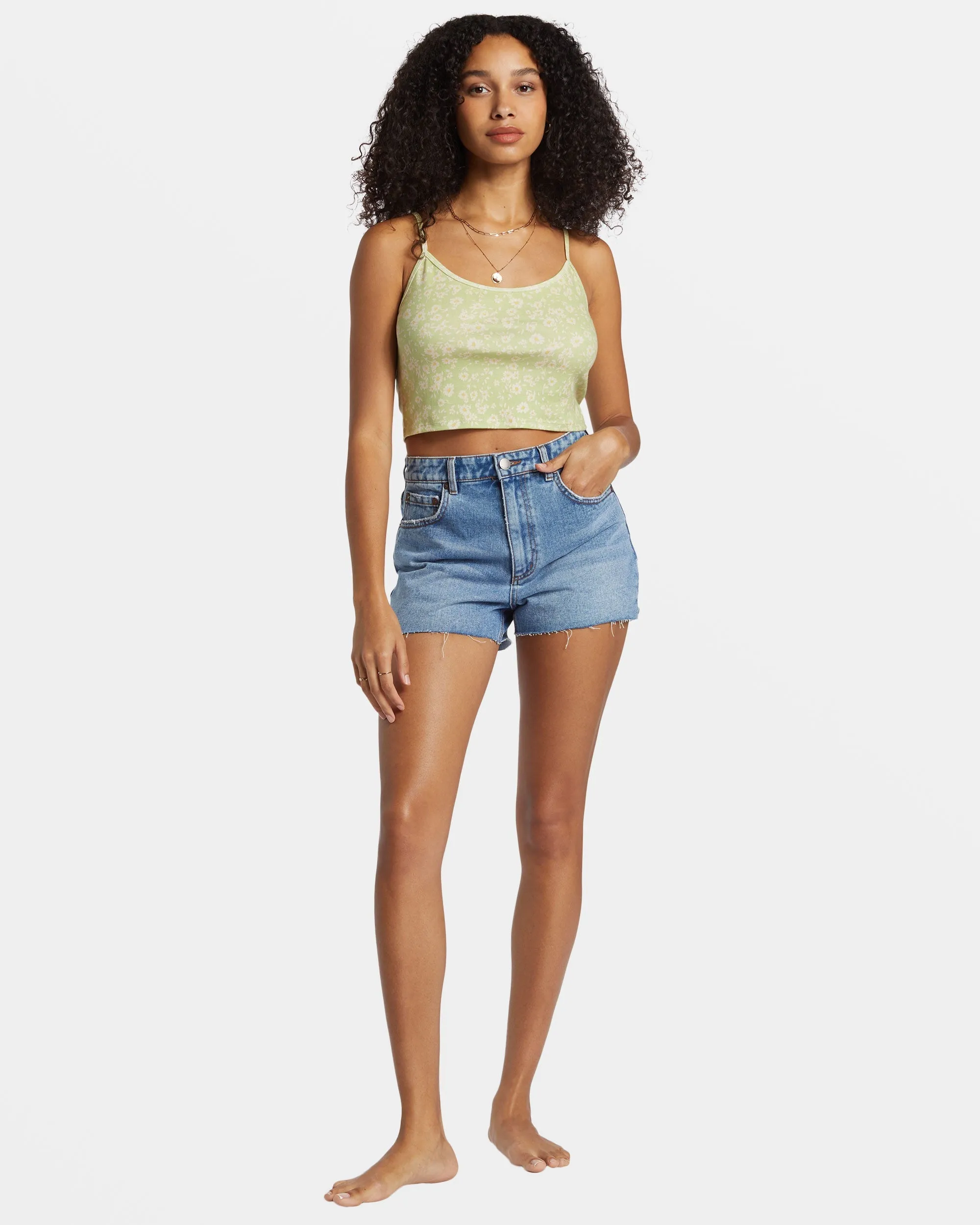 Aloe Cropped Tank Top - Willow