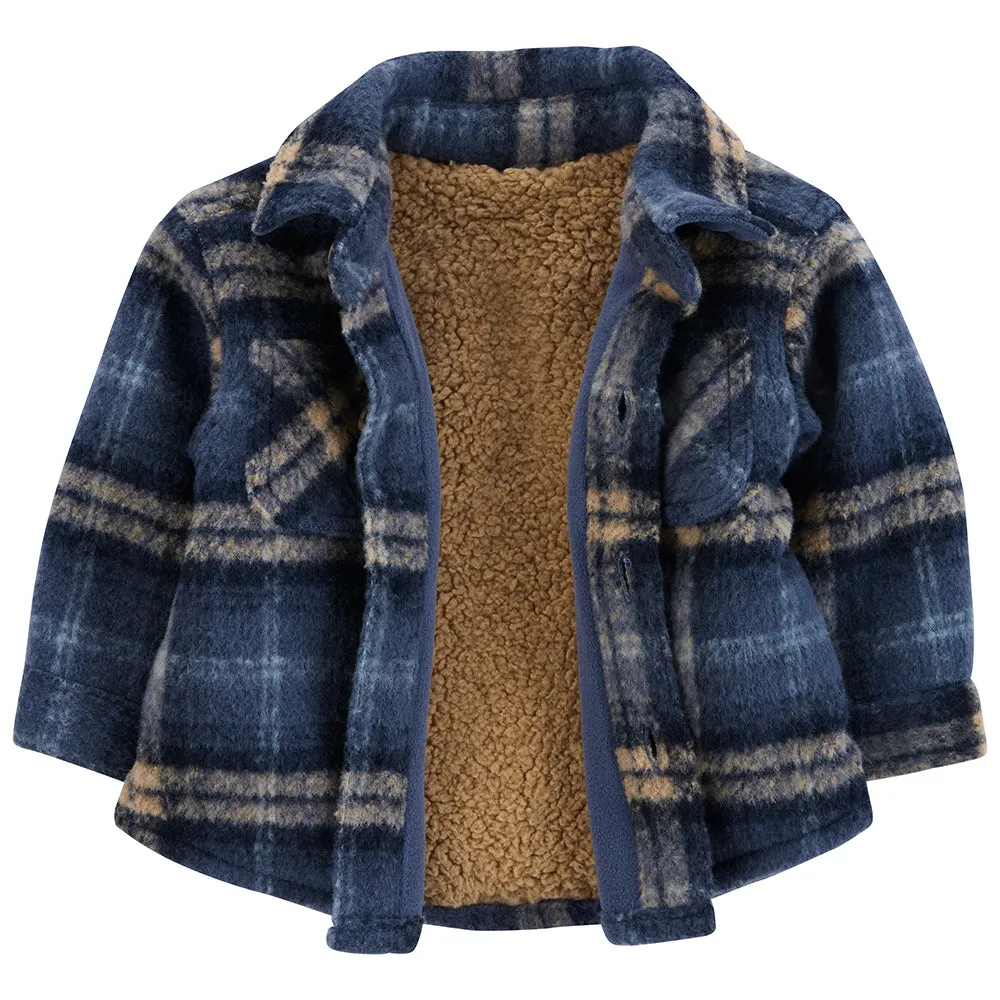 Baby Boys' Navy Plaid Shacket 1Q173810