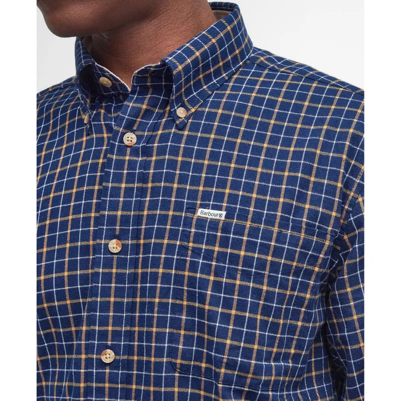 Barbour Bank Tattersall Regular Fit Mens Shirt - Navy