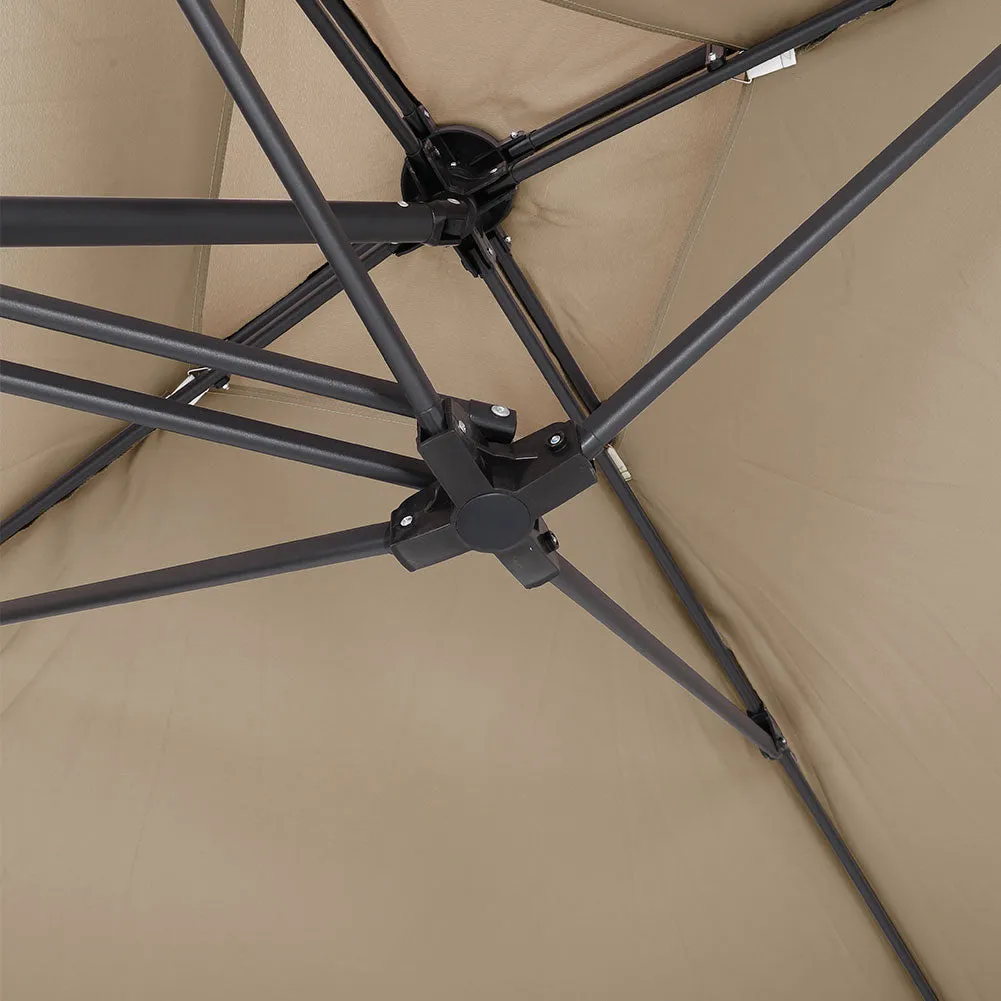 Beige Khaki Square Parasol with Vent