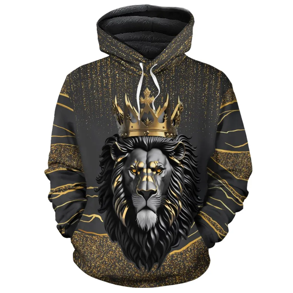 Black and Gold Lion Premium Hoodie