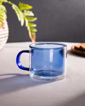 Borosilicate Double Wall Mug - Blue