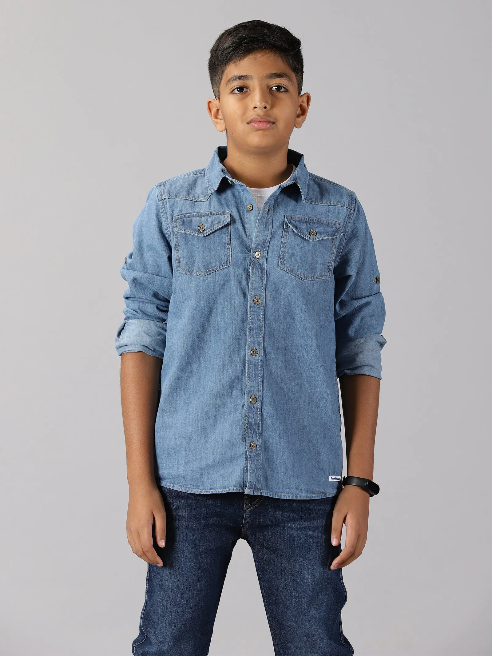 Boys Double Pocket Denim Shirt & Denim Pant Set