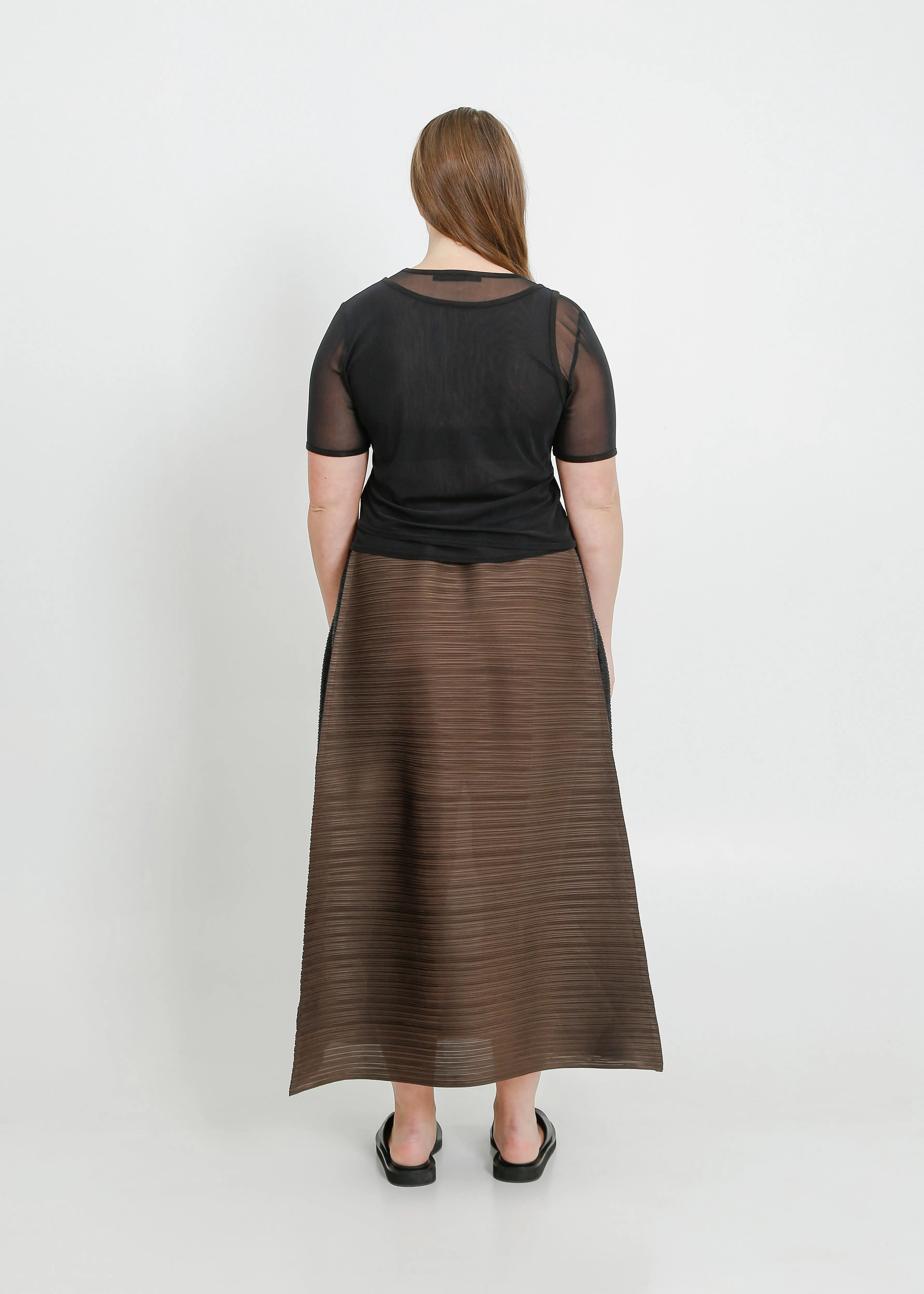 BRISTOL SKIRT  / CHOCOLATE-BLACK