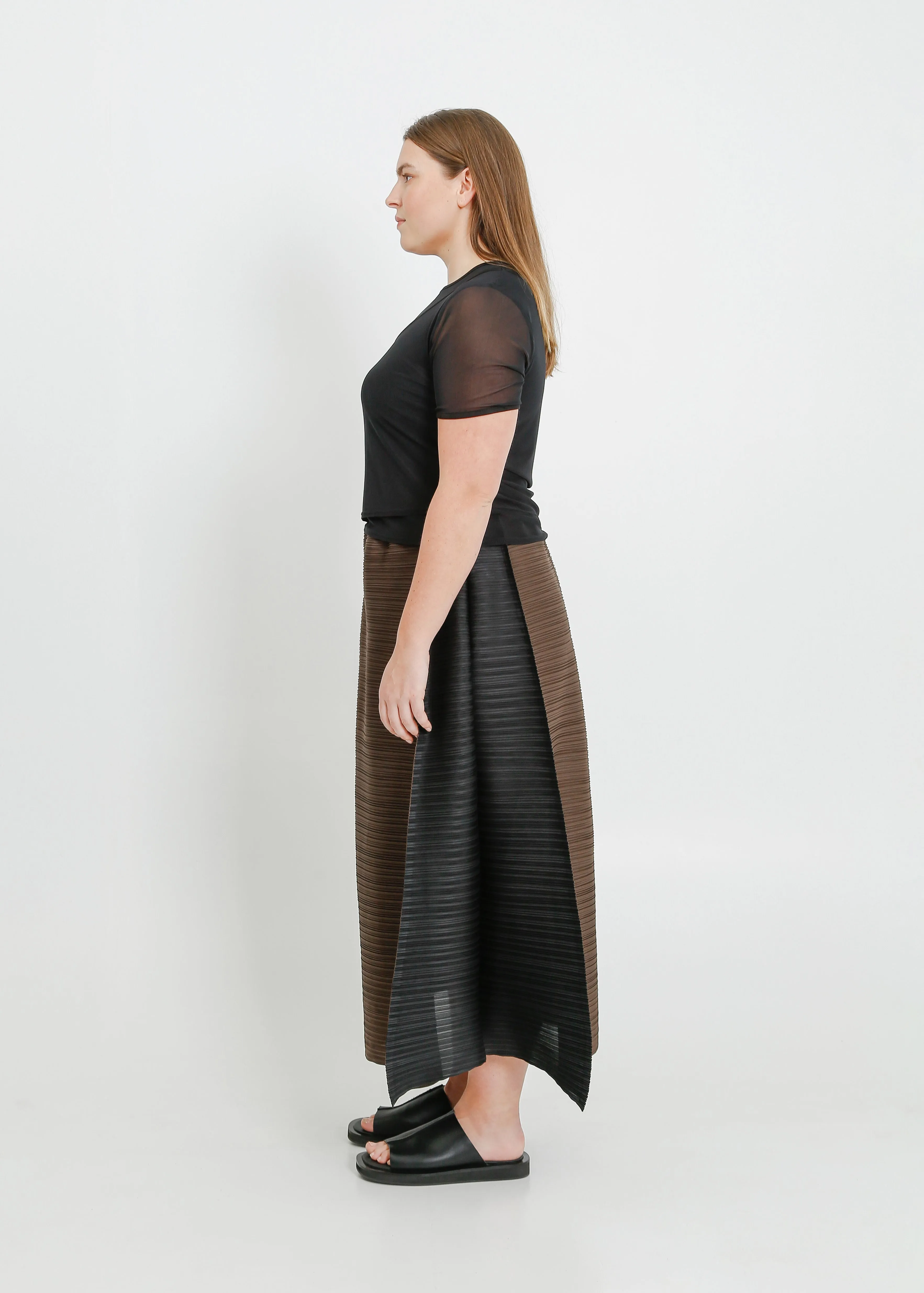 BRISTOL SKIRT  / CHOCOLATE-BLACK