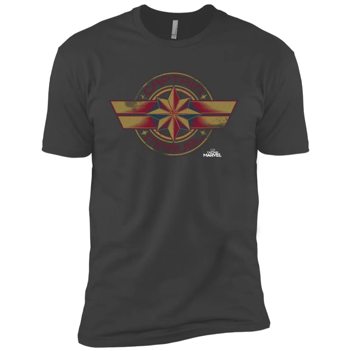 Captain Marvel Color Fade Circle Logo Badge Men Short Sleeve T-Shirt