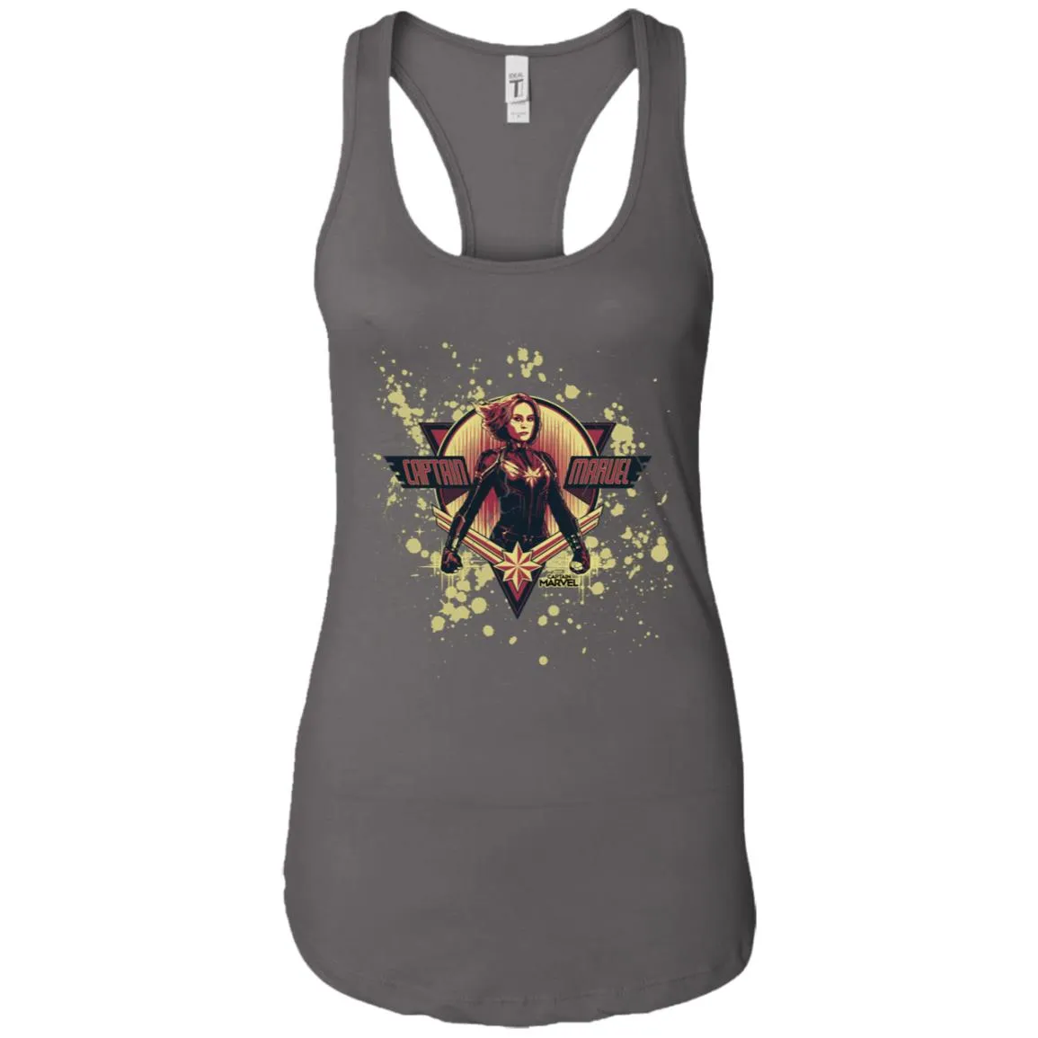 Captain Marvel Cracked Paint Splatter Logo Women Tank Top