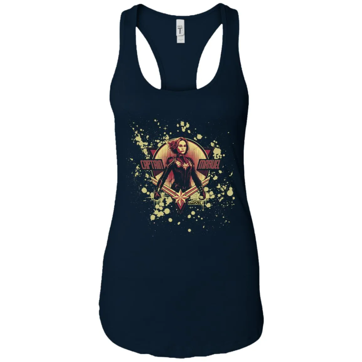 Captain Marvel Cracked Paint Splatter Logo Women Tank Top