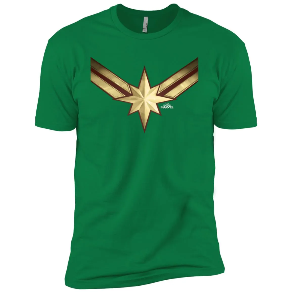 Captain Marvel Gleaming Chest Logo Men Short Sleeve T-Shirt