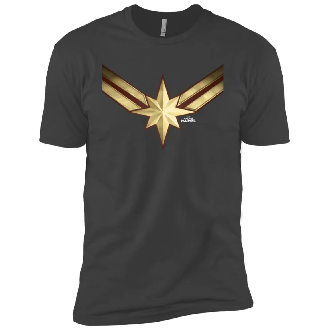 Captain Marvel Gleaming Chest Logo Men Short Sleeve T-Shirt