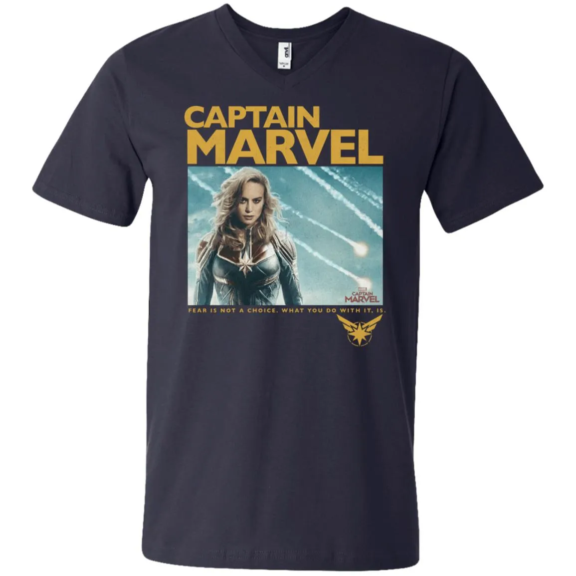 Captain Marvel Vintage Movie Poster Style Men V-Neck T-Shirt