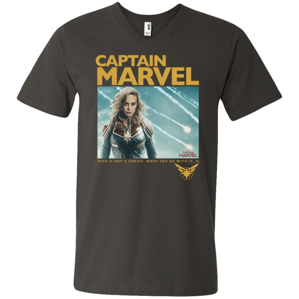 Captain Marvel Vintage Movie Poster Style Men V-Neck T-Shirt