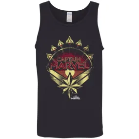 Captain Marvel Yellow Red Plane Flight Logo Men Cotton Tank