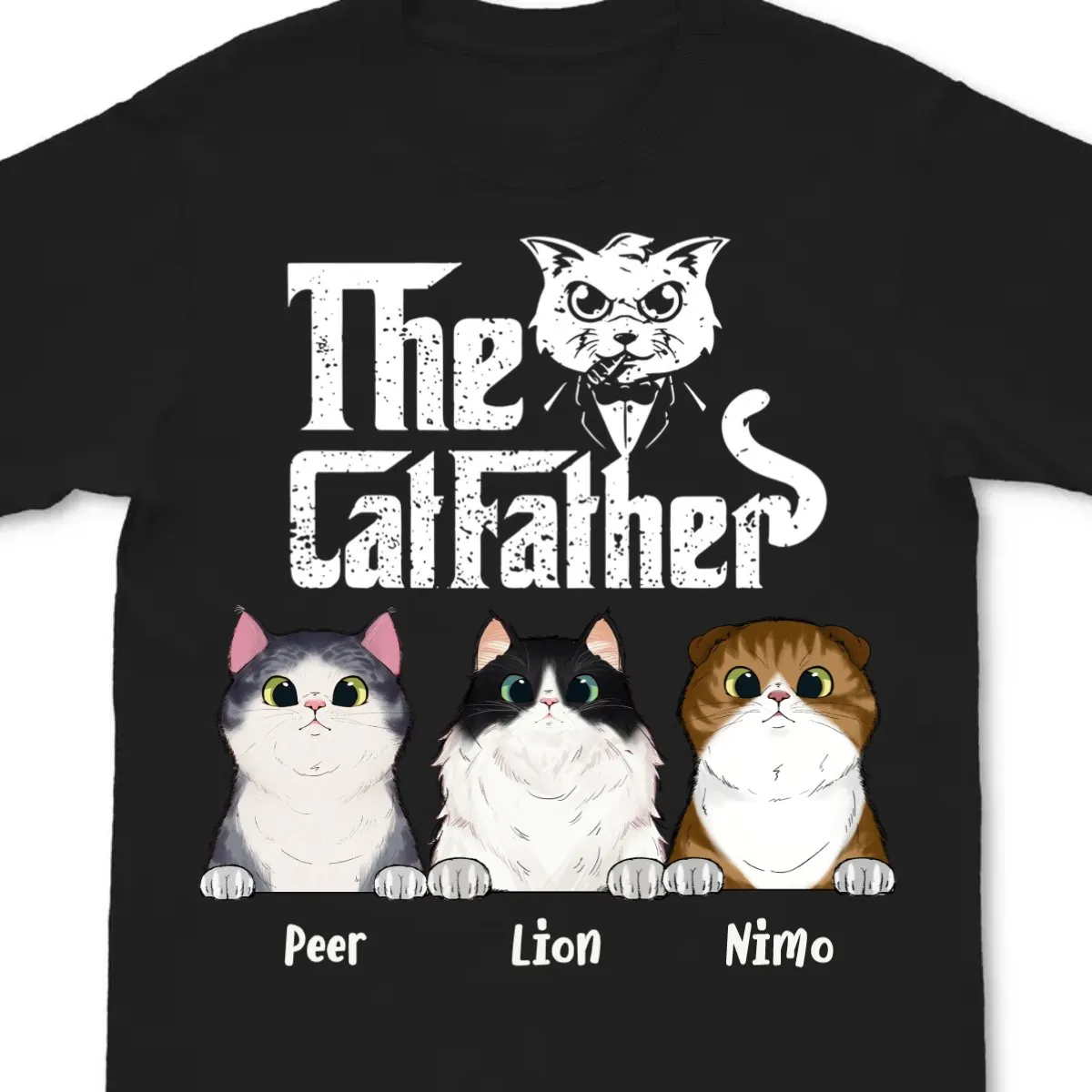 Cat Lovers - The Cat Father - Personalized Unisex T-shirt