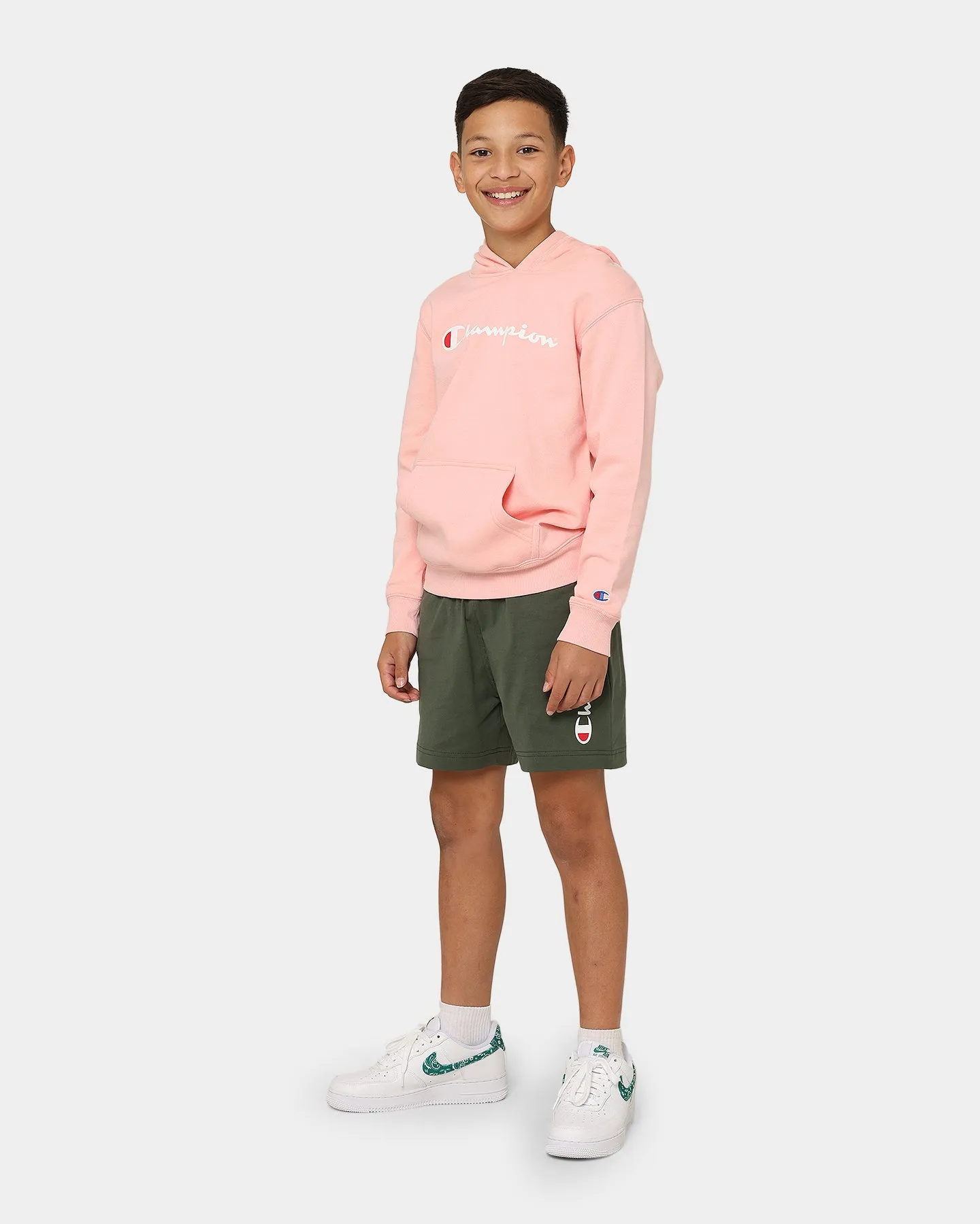 Champion Kids' Script Hoodie Peach Schnapps