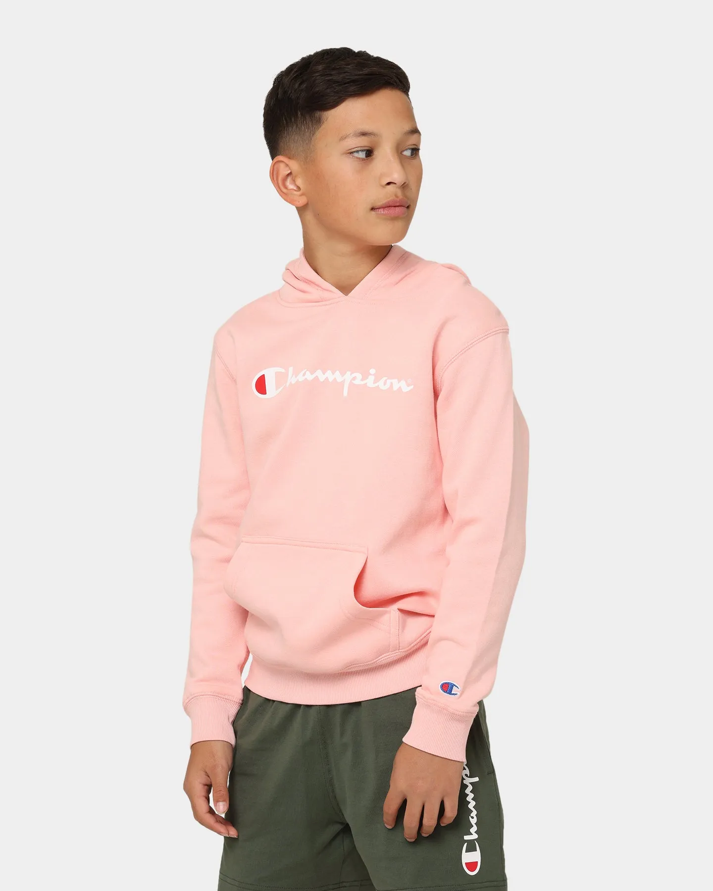 Champion Kids' Script Hoodie Peach Schnapps