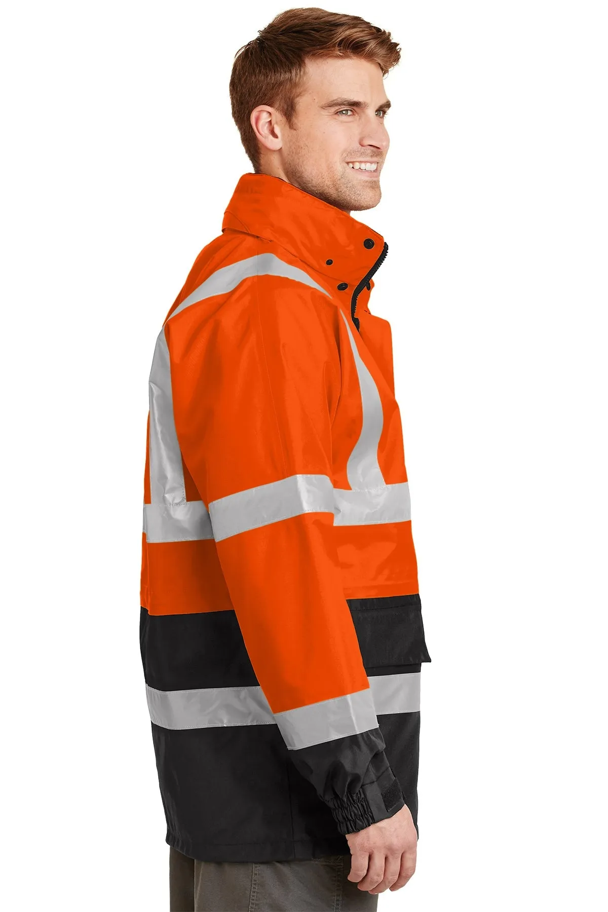 CornerStone ANSI 107 Waterproof Parka, Safety Orange/ Black