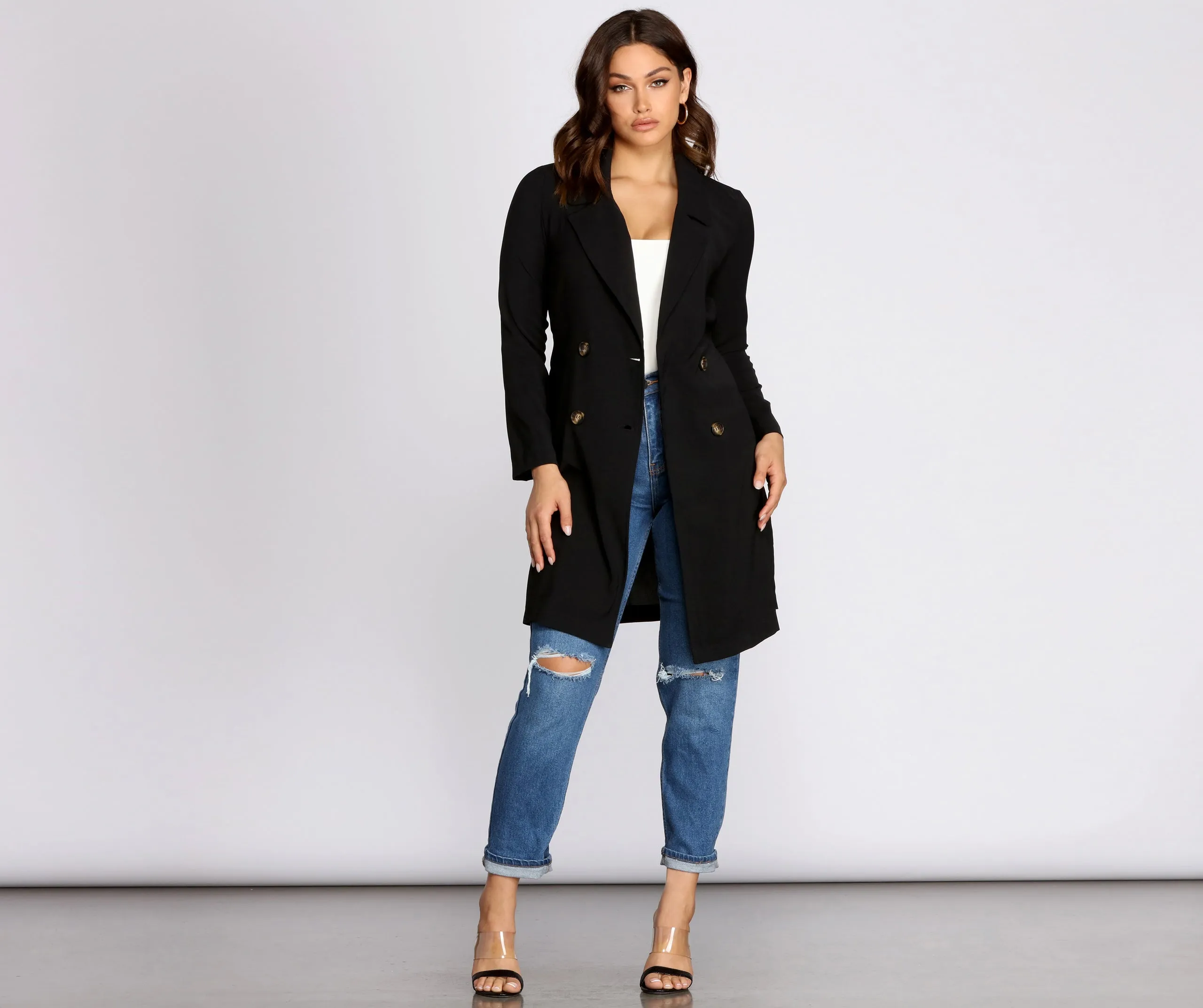 Cosmopolitan Chic Belted Trench Coat