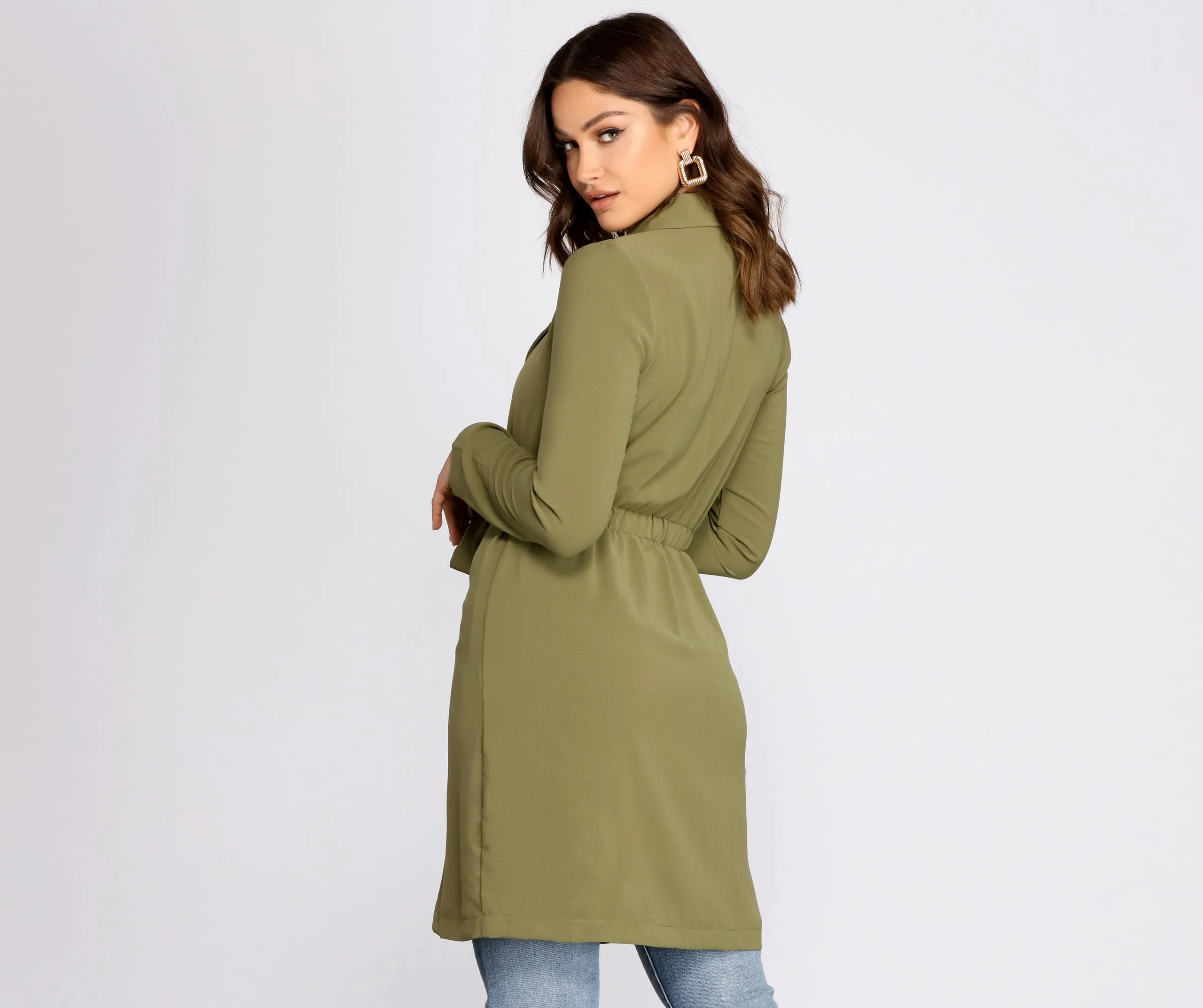 Cosmopolitan Chic Belted Trench Coat