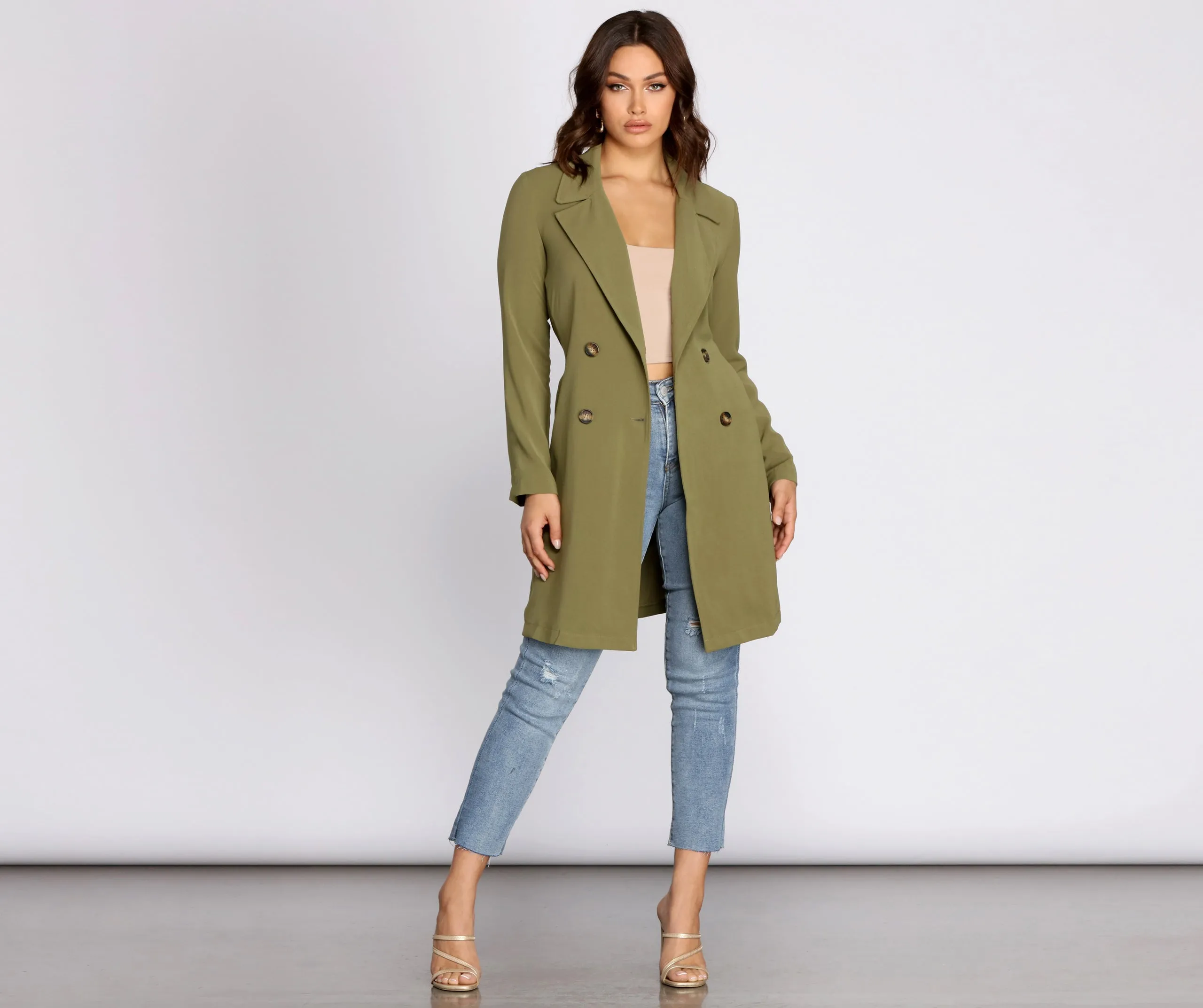 Cosmopolitan Chic Belted Trench Coat