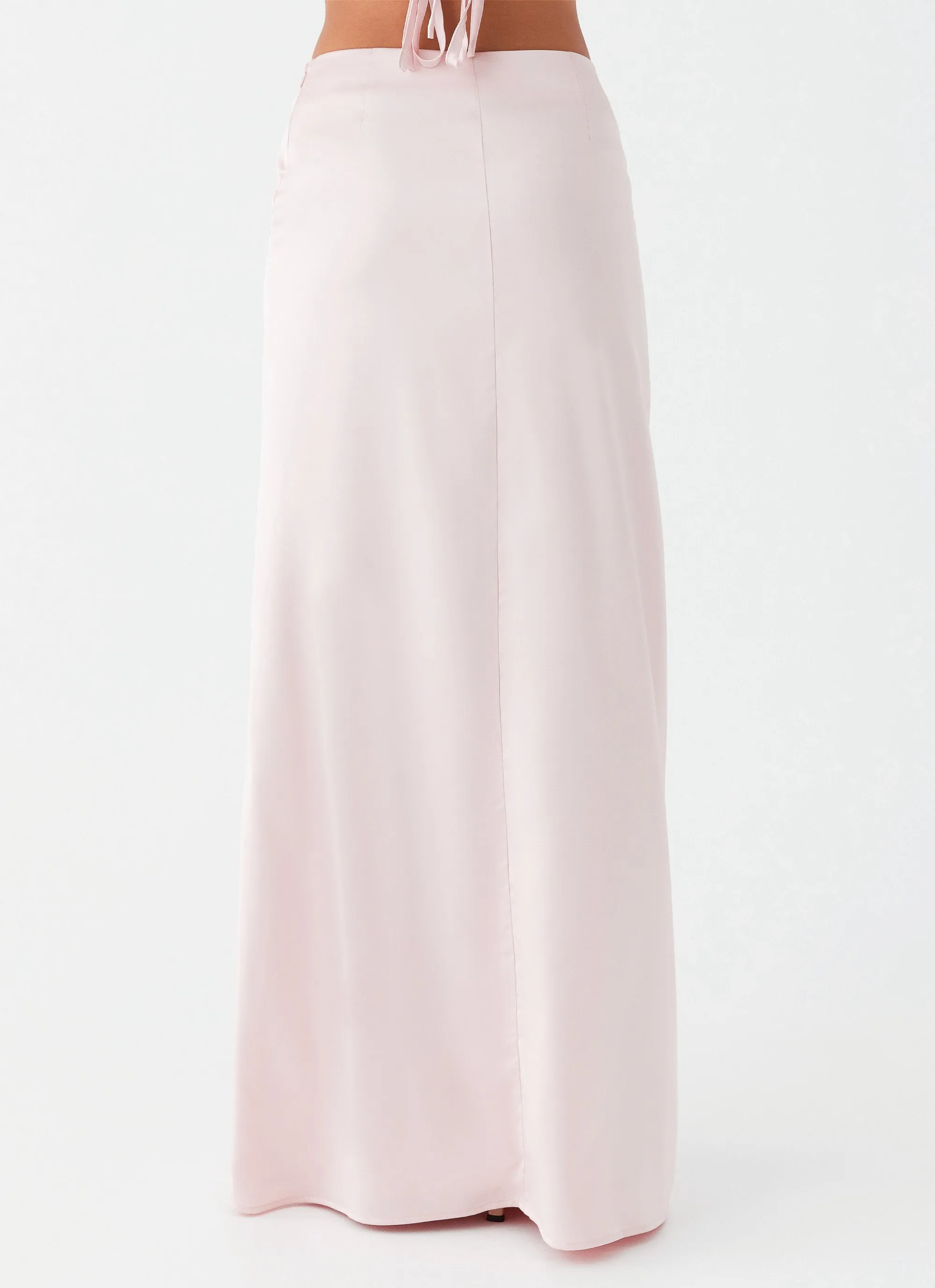 Crescent Light Twist Maxi Skirt - Pink