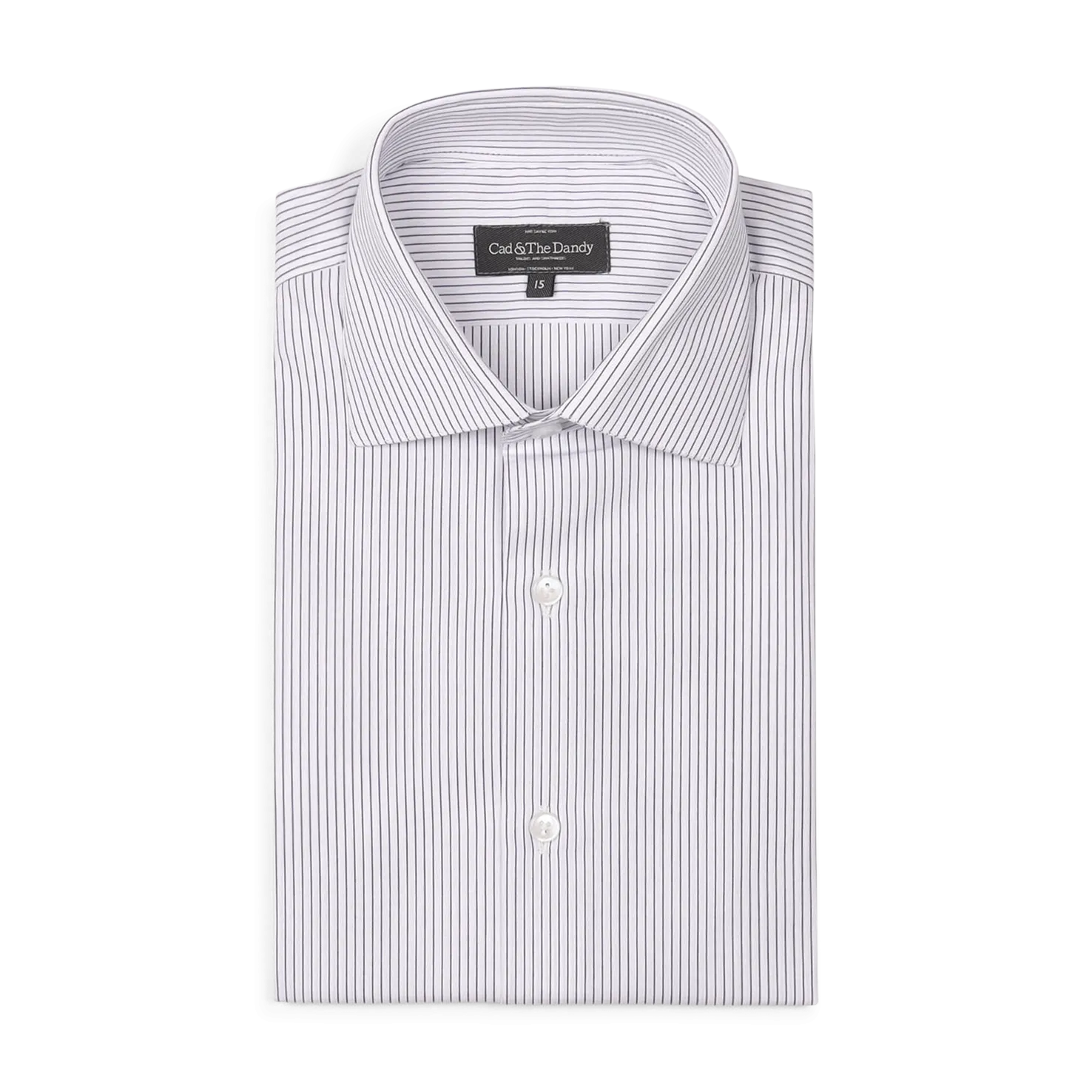 Cutaway Collar, Single Cuff Shirt in Blue Stripe