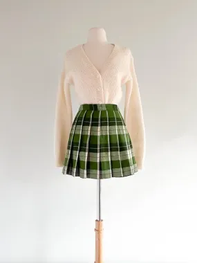 Cutest Reversible Pleated Holiday Plaid Skirt / Sz Medium