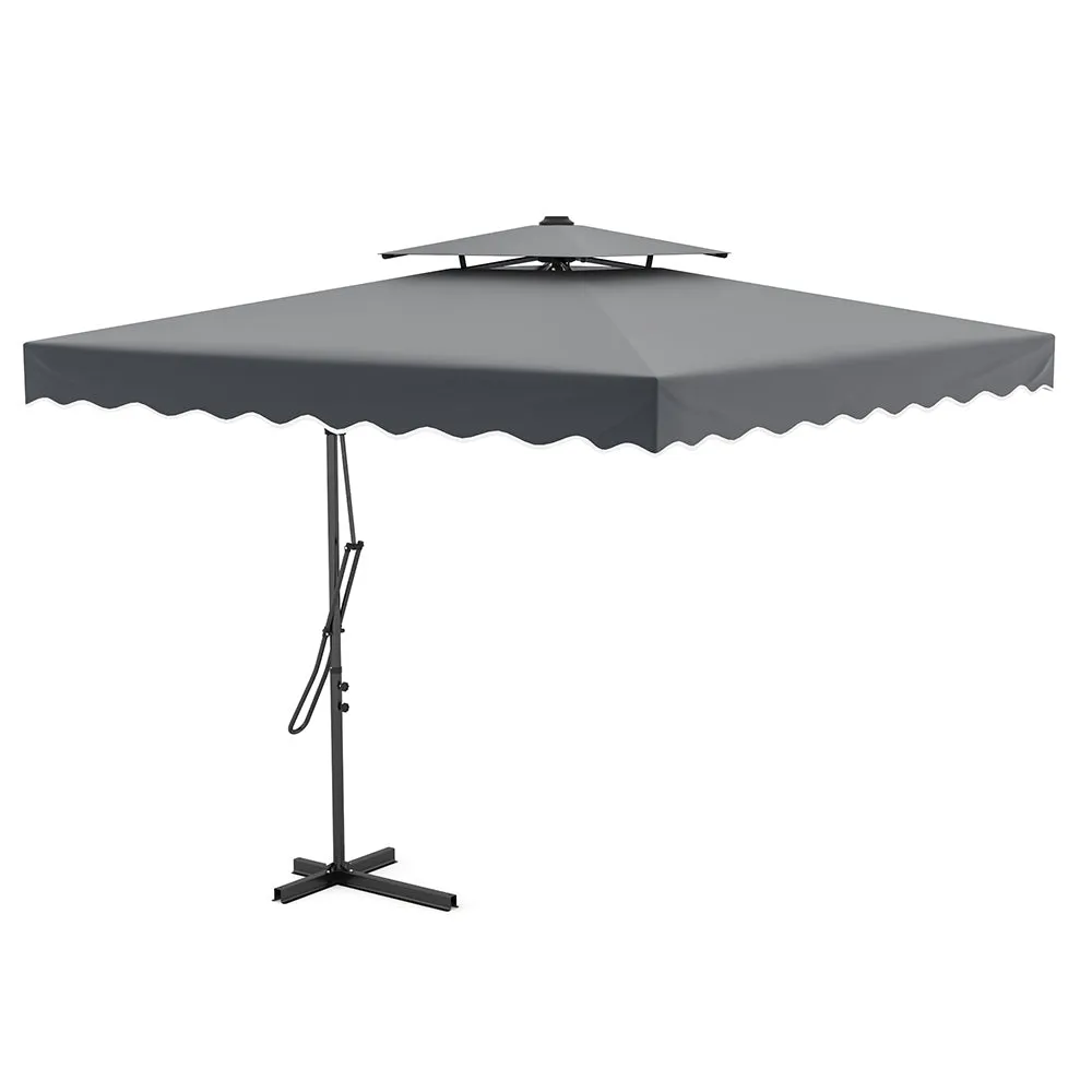 Dark Grey Square Parasol with Vent