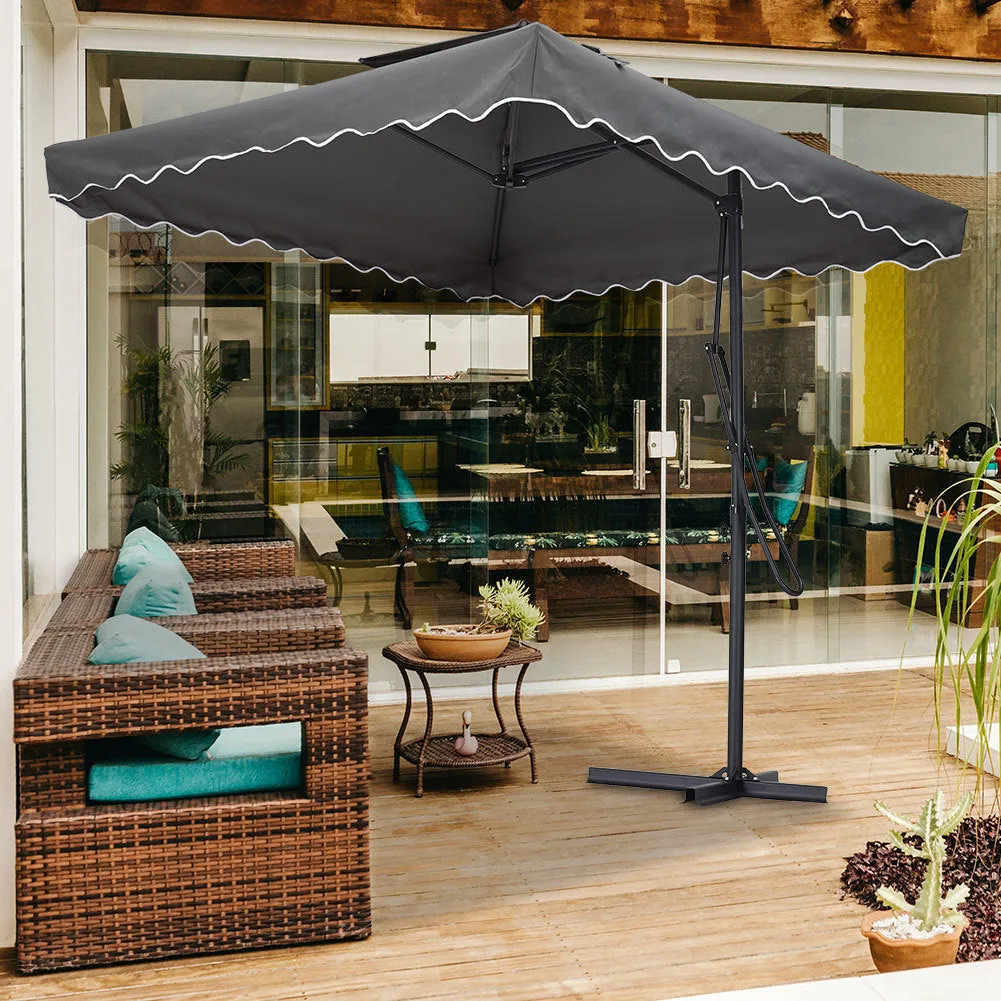 Dark Grey Square Parasol with Vent