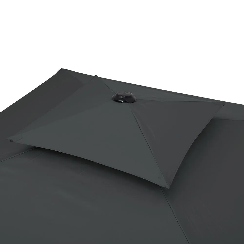 Dark Grey Square Parasol with Vent