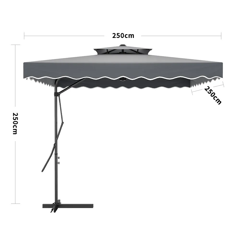 Dark Grey Square Parasol with Vent