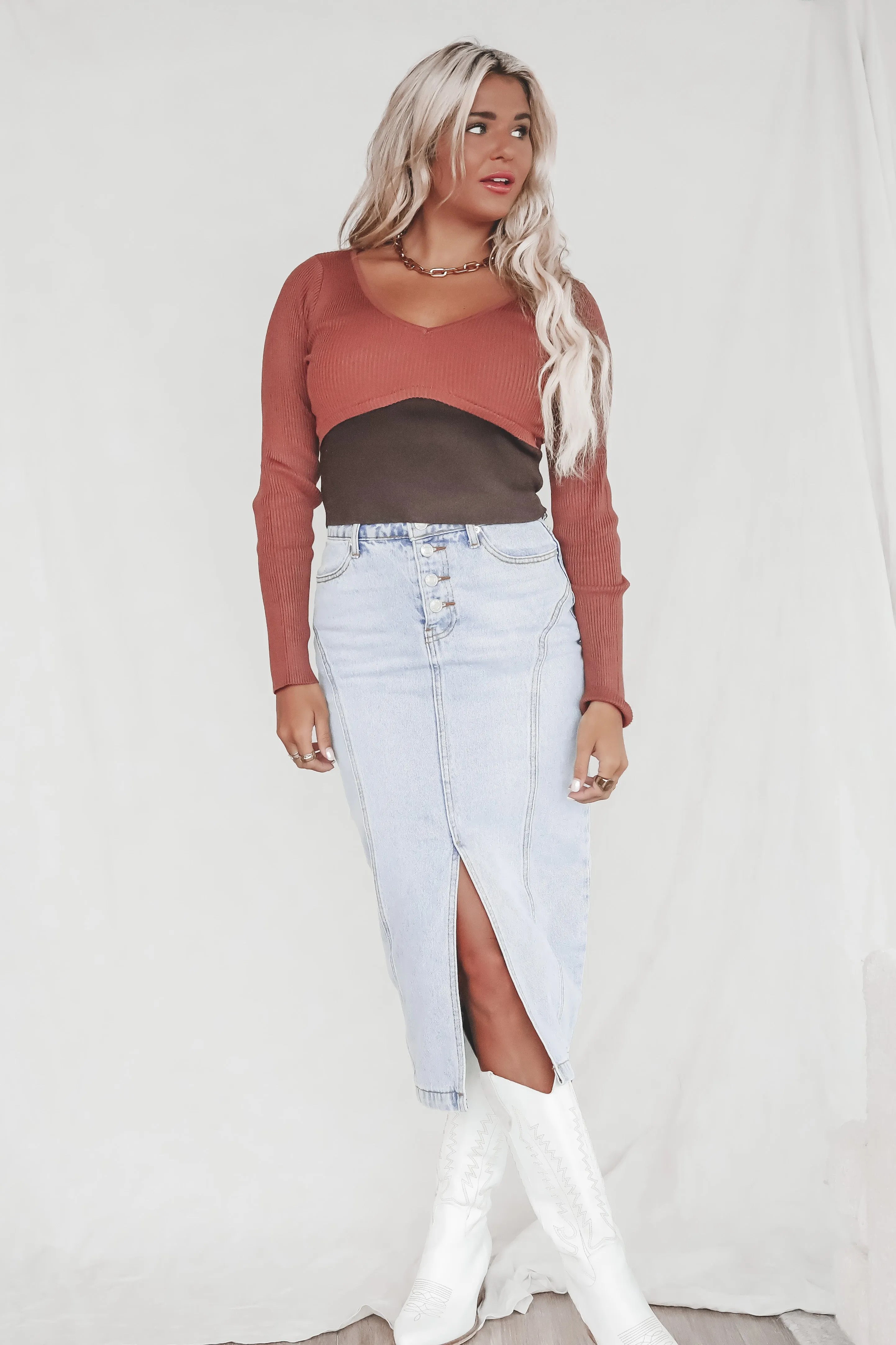 DEAL The Number One Rule Ribbed Long Sleeve Top