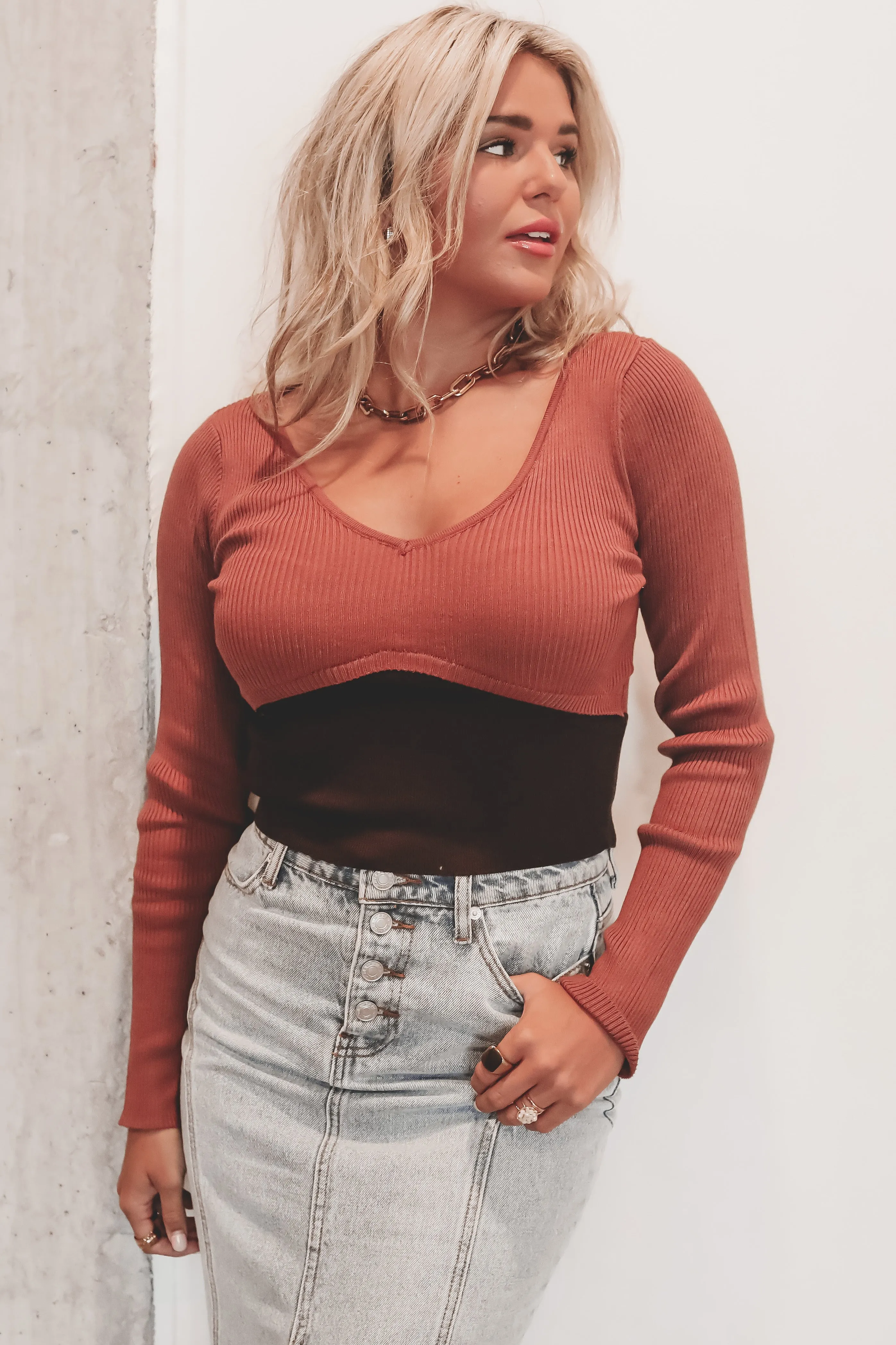 DEAL The Number One Rule Ribbed Long Sleeve Top