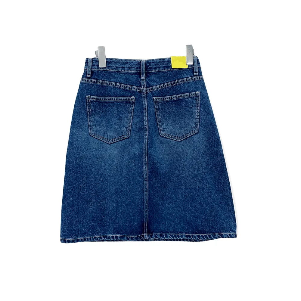 Denim Knee Length Skirt C2701