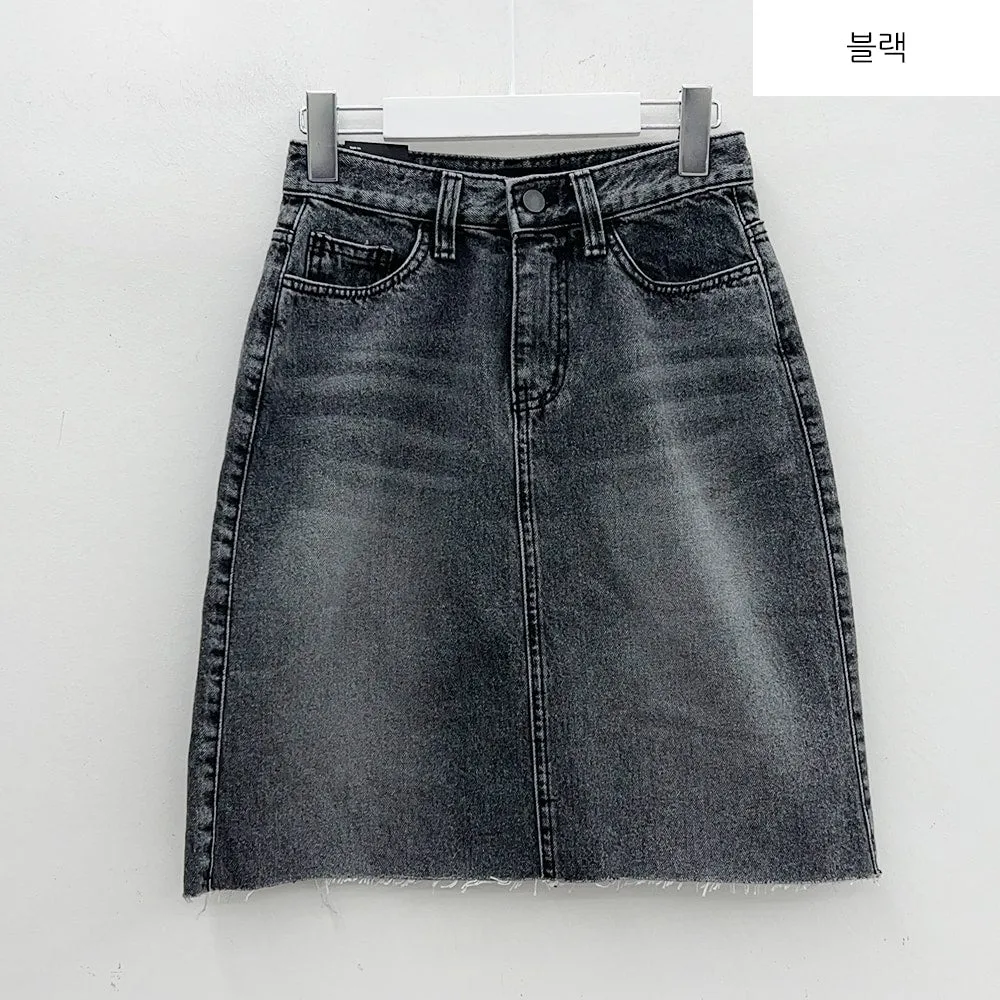 Denim Knee Length Skirt F5