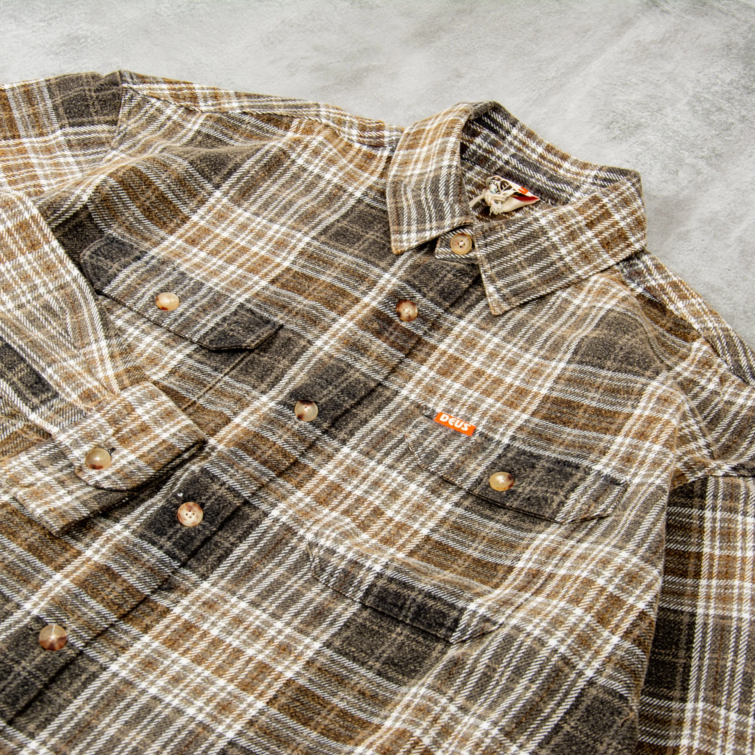 Deus ex Machina Vacay Check Shirt - Grey Check